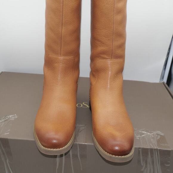 NEW Franco Sarto Meyer Wide Calf Tan Knee High Brown Leather Boot Women's 6 Wide - Picture 9 of 13